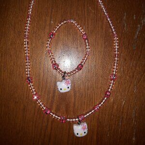 Hello Kitty necklace bracelet combot for kids